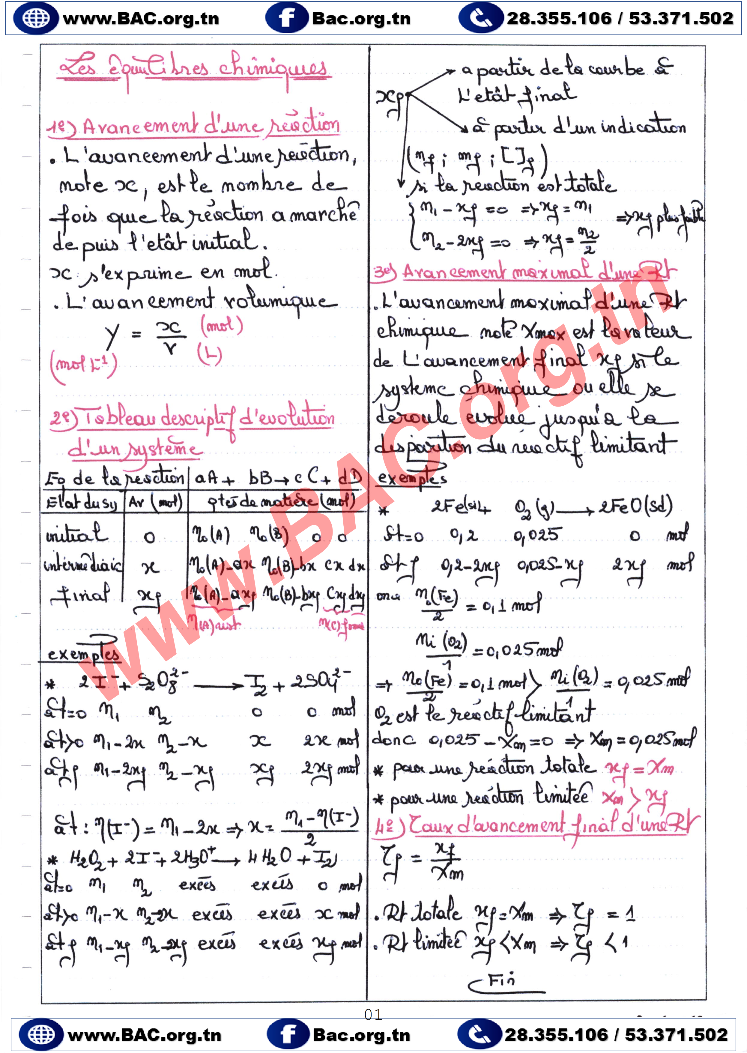 Résumés Physique et chimie – Toute l&rsquo;année -BAC Technique 2026