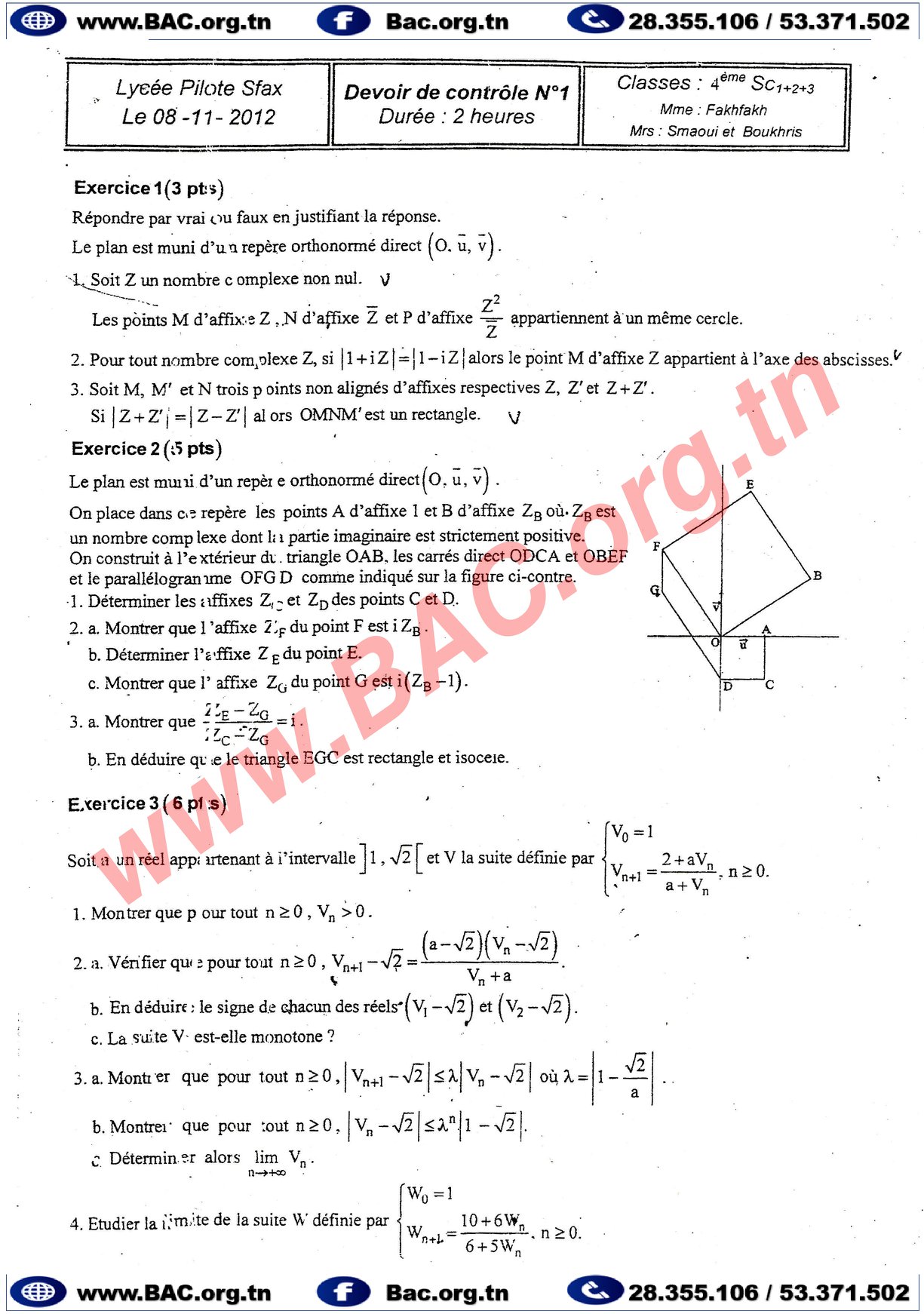 Devoirs Pilote avec corrigés Toute l&rsquo;année – Mathématiques – BAC Sciences Exp 2026